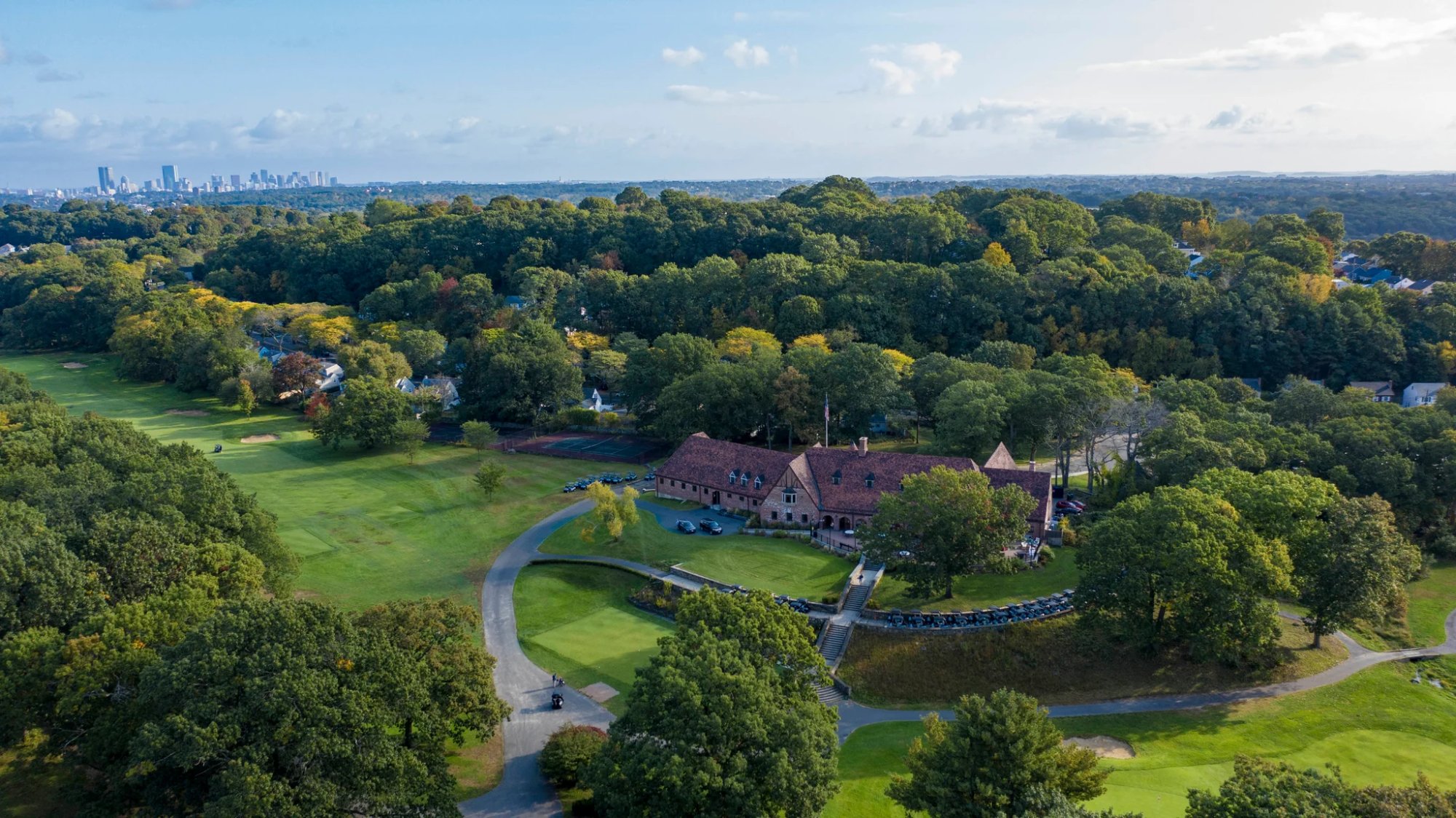 George Wright clubhouse and Boston skyline