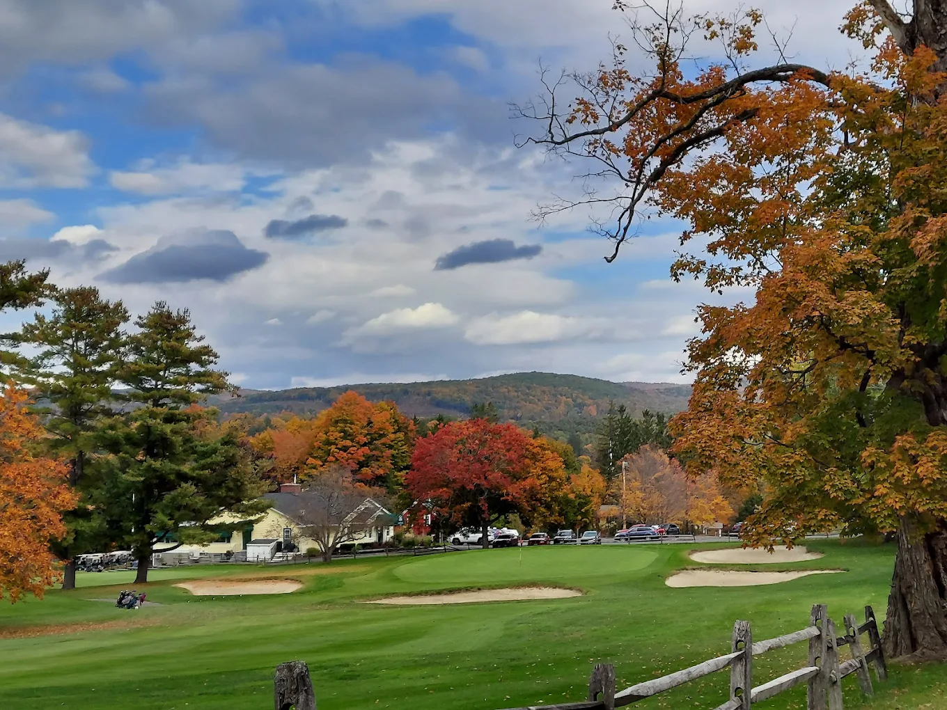 Greenock CC fall foliage with Berkshire mountains