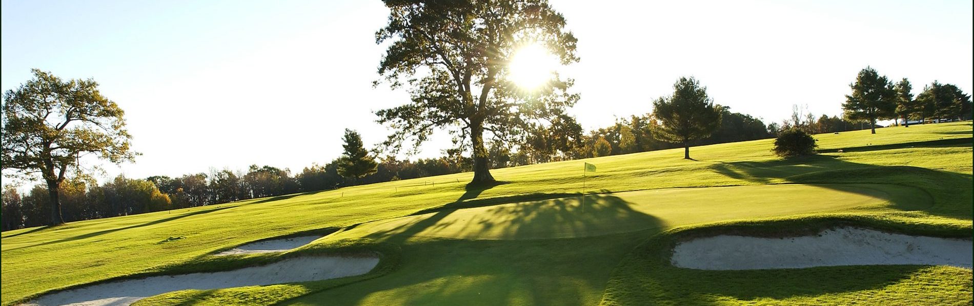 Poland Spring green at sunset